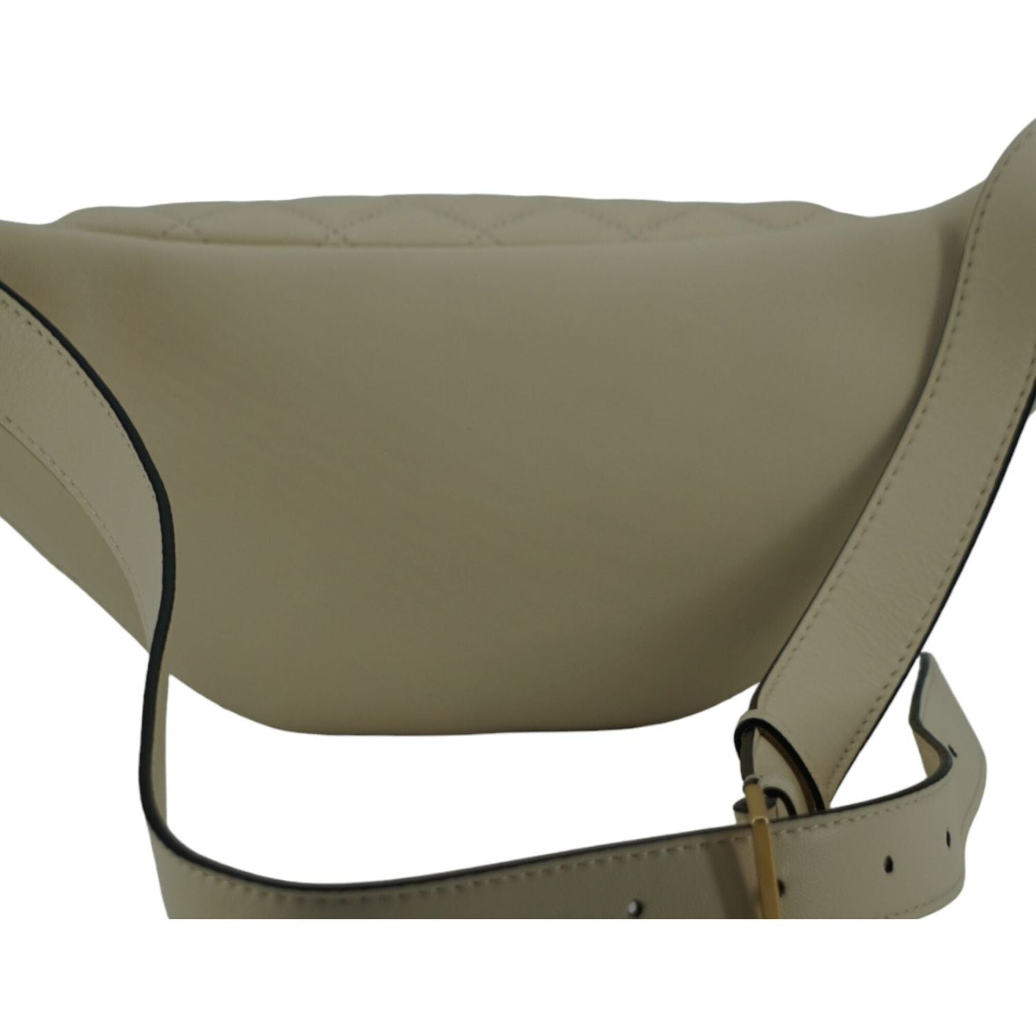 优雅白色羔羊皮腰包