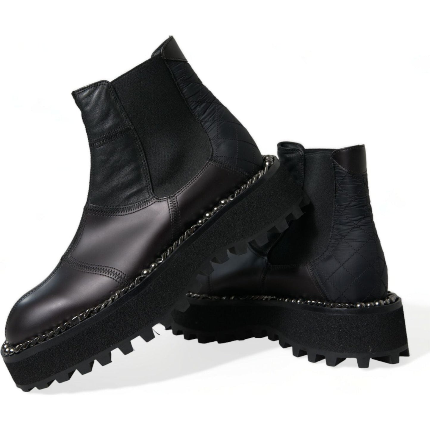 Dolce & Gabbana Elegant Black Chelsea Slip-On Boots Dolce & Gabbana