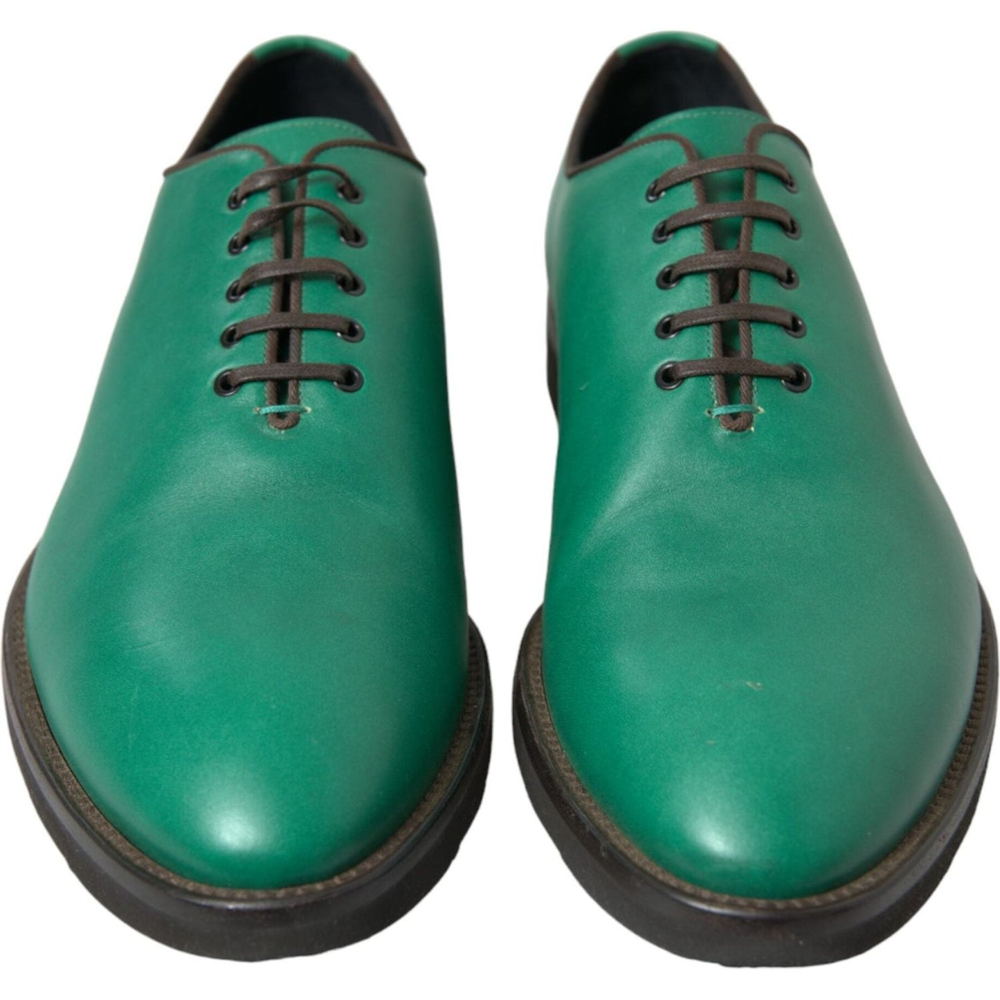 Dolce & Gabbana Elegant Green Leather Oxford Dress Shoes Dolce & Gabbana