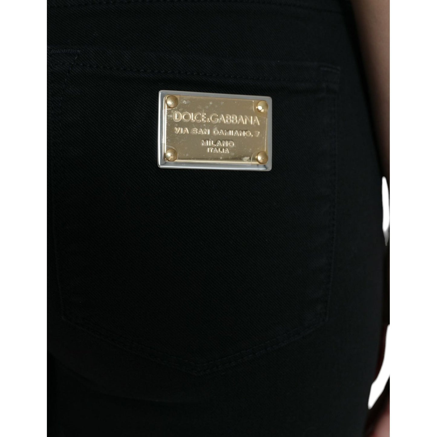 Dolce & Gabbana Chic Black Mid Waist Stretch Jeans Dolce & Gabbana