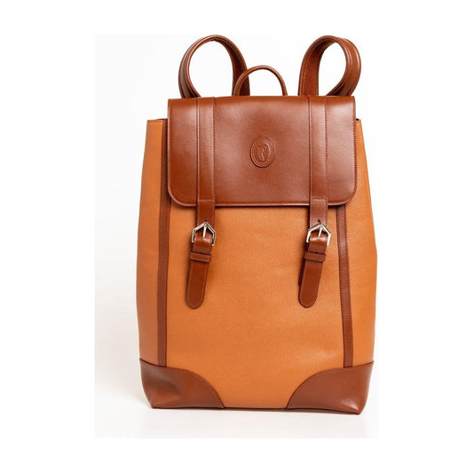 Trussardi Brown Leather Men Backpack Trussardi