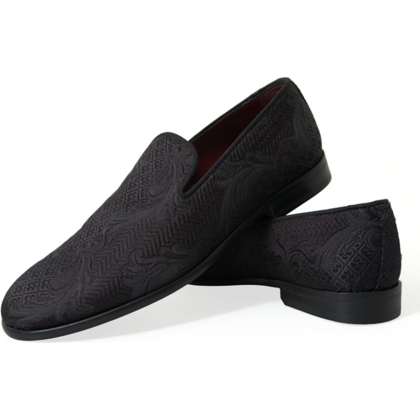 Dolce & Gabbana Elegant Black Brocade Dress Loafers Dolce & Gabbana