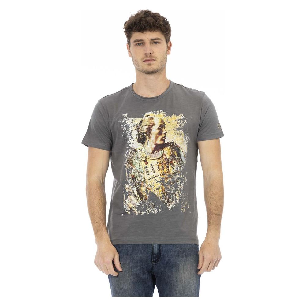 Trussardi Action Gray Cotton Men Short Sleeve T-Shirt