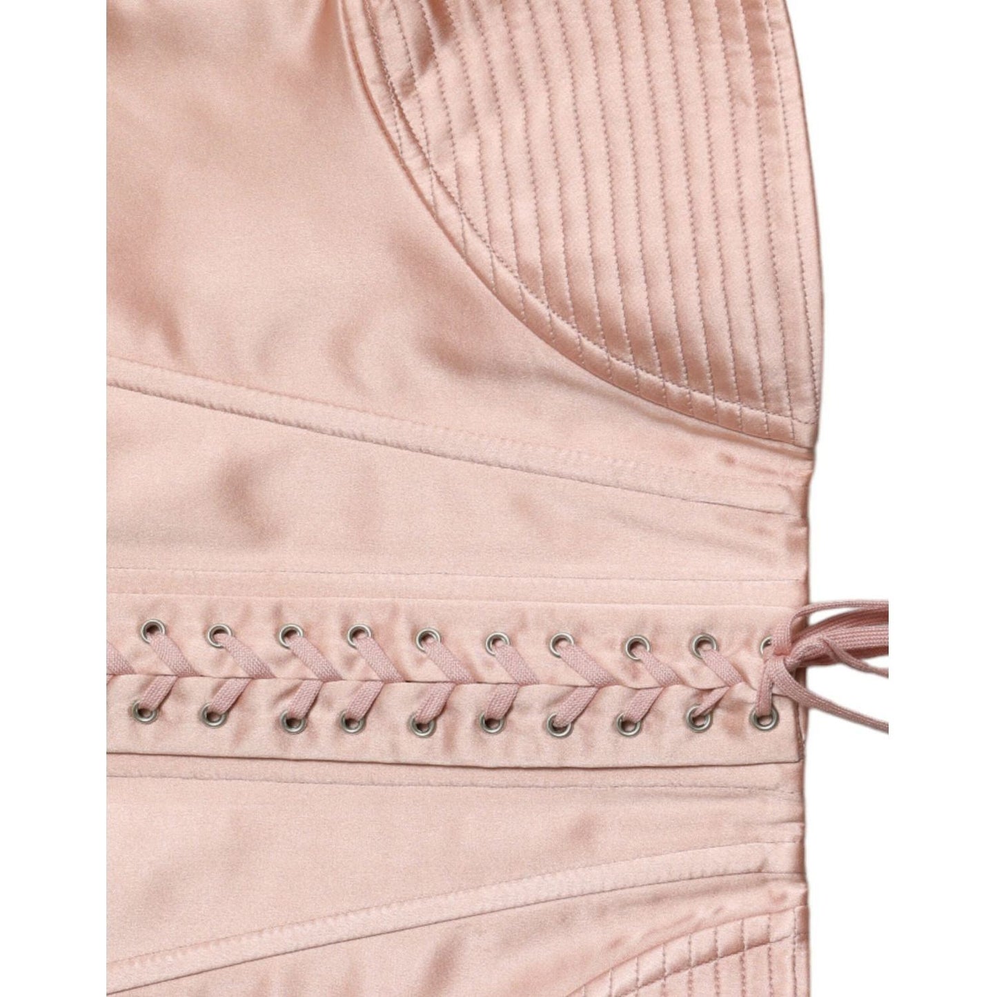 Dolce & Gabbana Elegant Pink Lace-Up Corset Belt Dolce & Gabbana