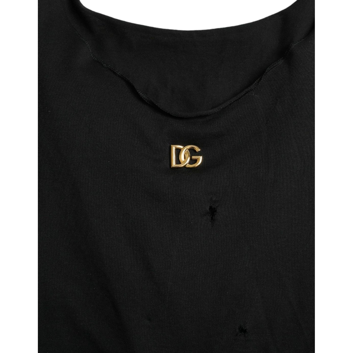 Dolce & Gabbana Elegant Black Round Neck Tank Top Dolce & Gabbana