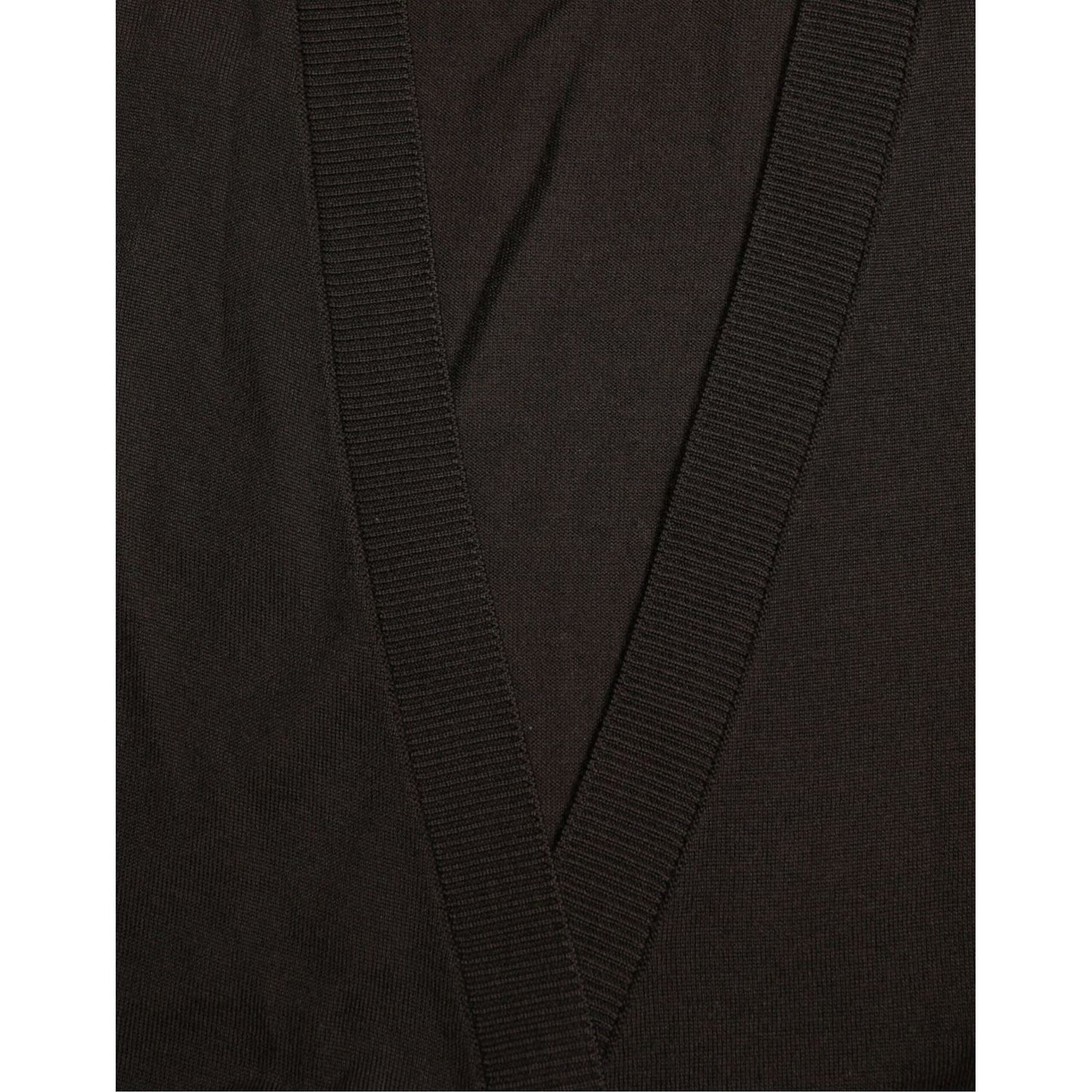 Dolce & Gabbana Elegant Black Virgin Wool Cardigan Dolce & Gabbana