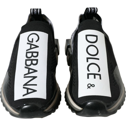 Dolce & Gabbana Black White Slip On Sneakers Sorrento Shoes