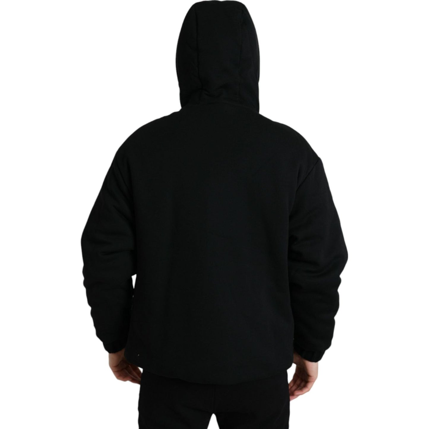 Dolce & Gabbana Elegant Black Bomber Jacket with Hood Dolce & Gabbana