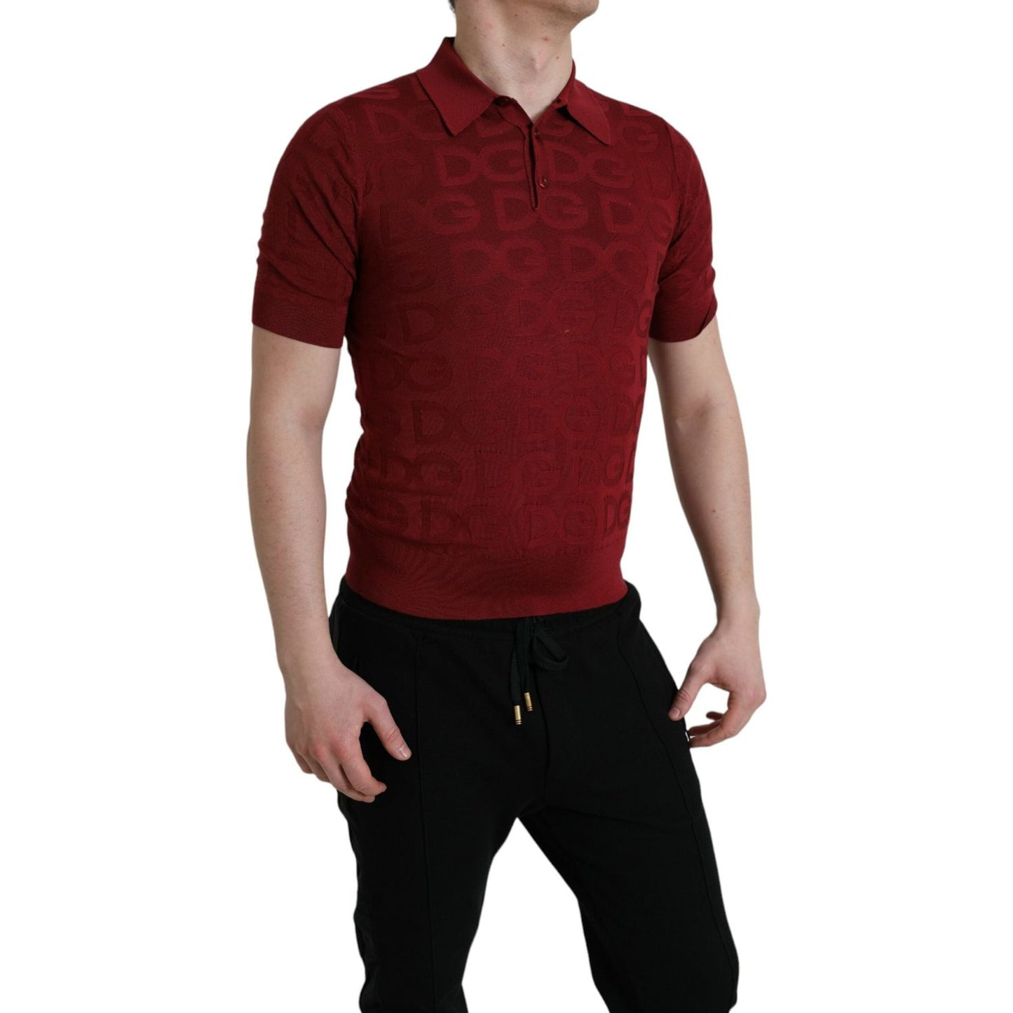 Dolce & Gabbana Elegant Silk Maroon Polo T-Shirt Dolce & Gabbana