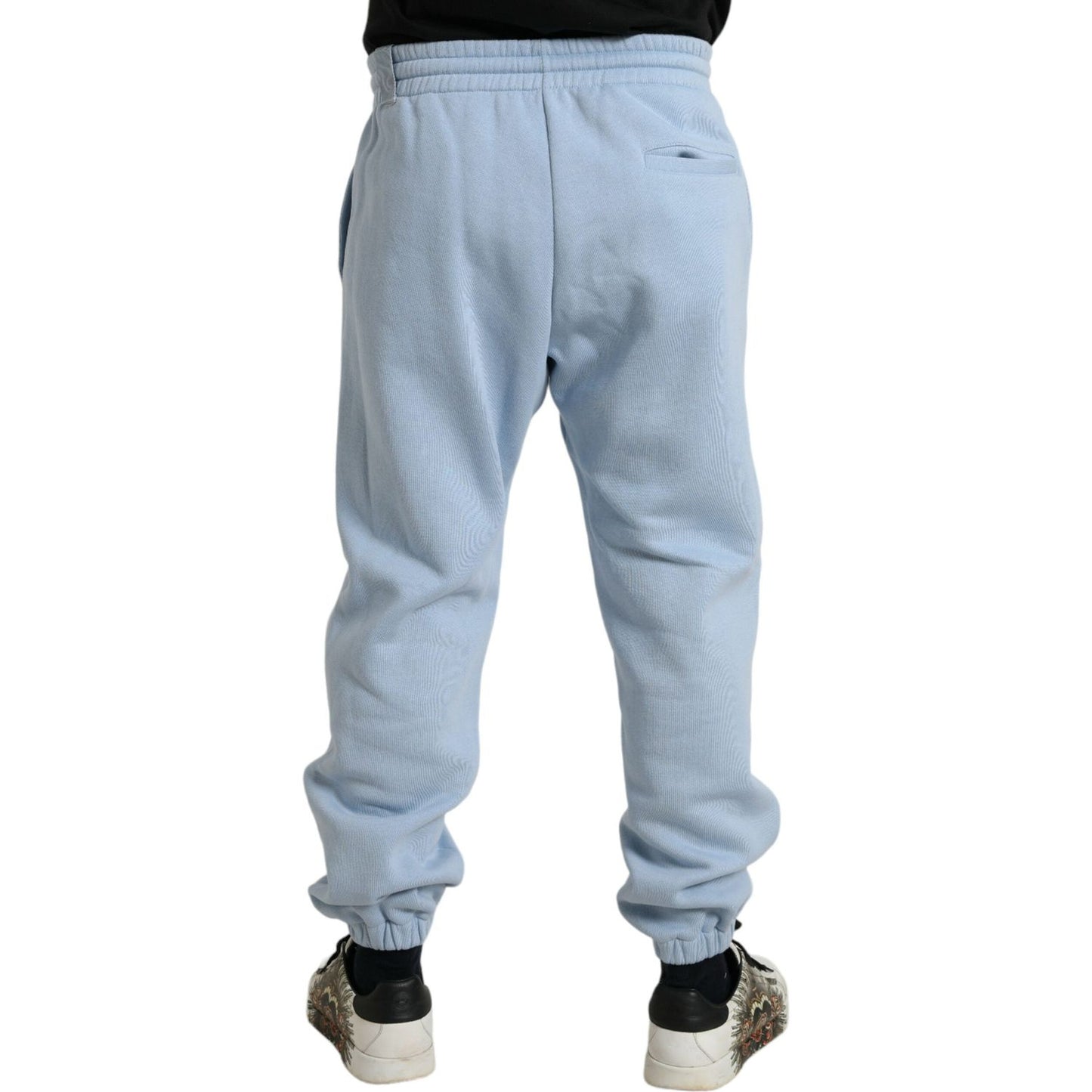 Dolce & Gabbana Light Blue Cotton Sweatpants Men Jogger Pants