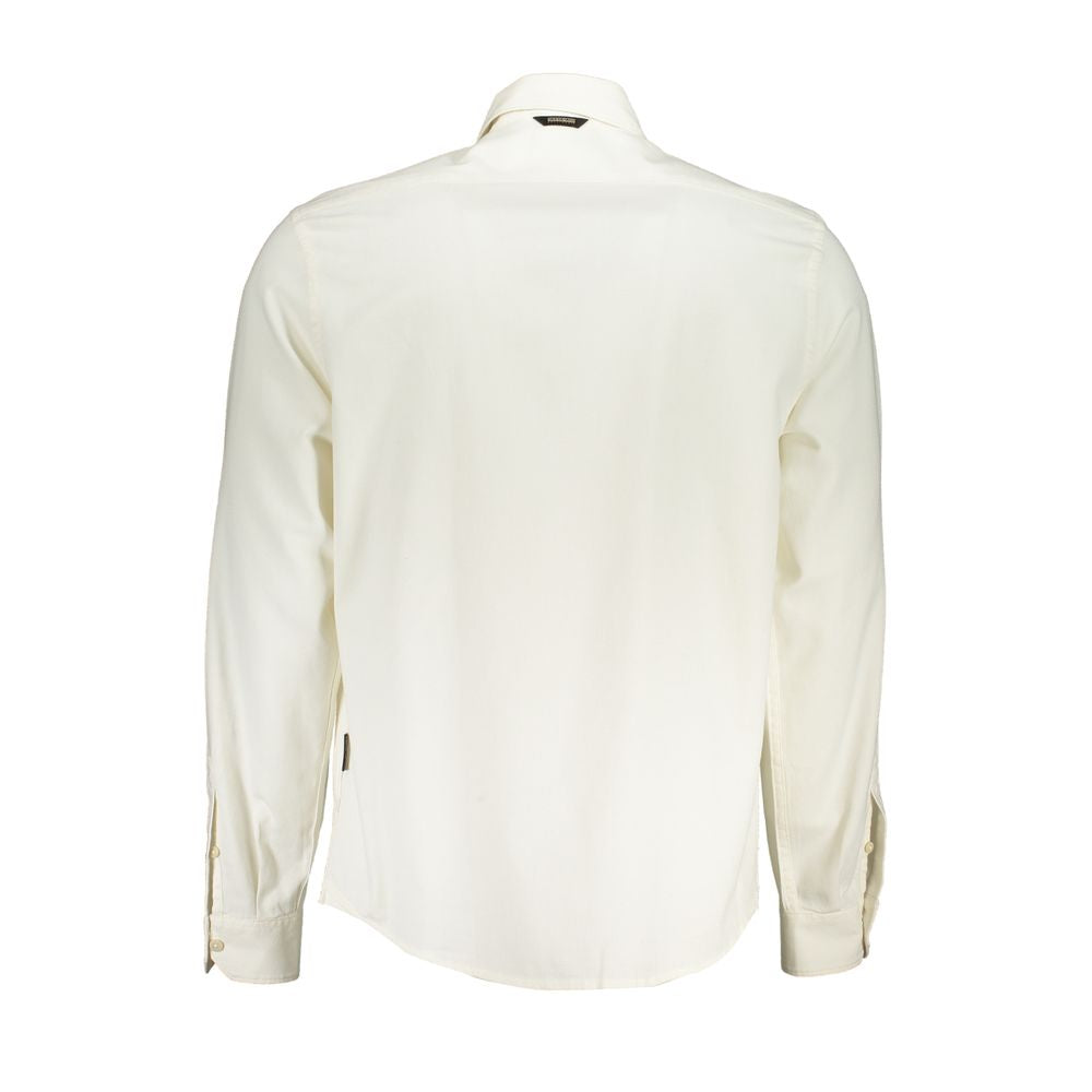 Napapijri White Cotton Men Shirt Napapijri