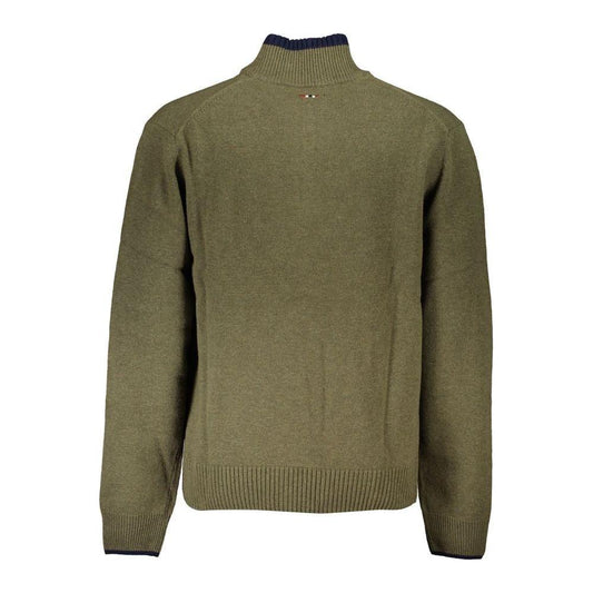 Napapijri Green Fabric Men Sweater Napapijri