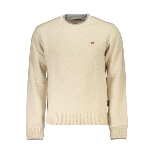 Napapijri Beige Fabric Men Sweater Napapijri