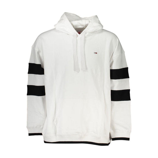 Tommy Hilfiger Chic White Hooded Sweatshirt with Contrast Details Tommy Hilfiger