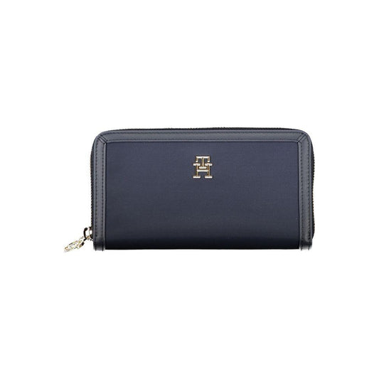 Tommy Hilfiger Chic Sustainable Blue Wallet with Secure Zip Tommy Hilfiger