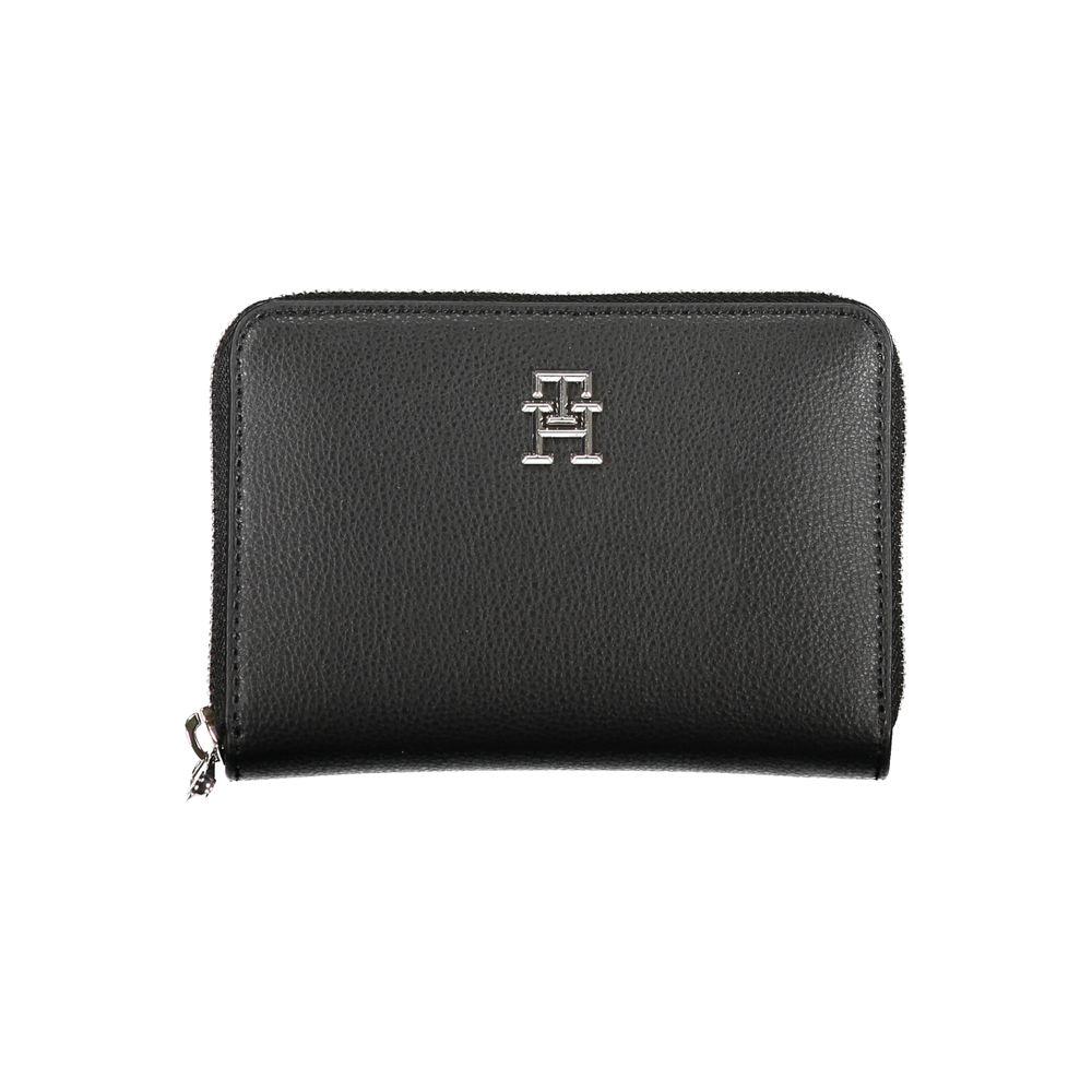 Tommy Hilfiger Elegant Black Zip Wallet with Multiple Compartments Tommy Hilfiger