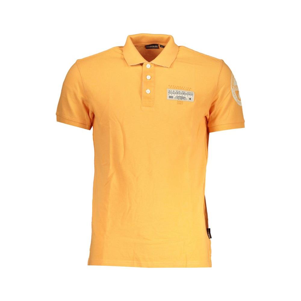 Napapijri Sleek Orange Polo with Contrast Details Napapijri