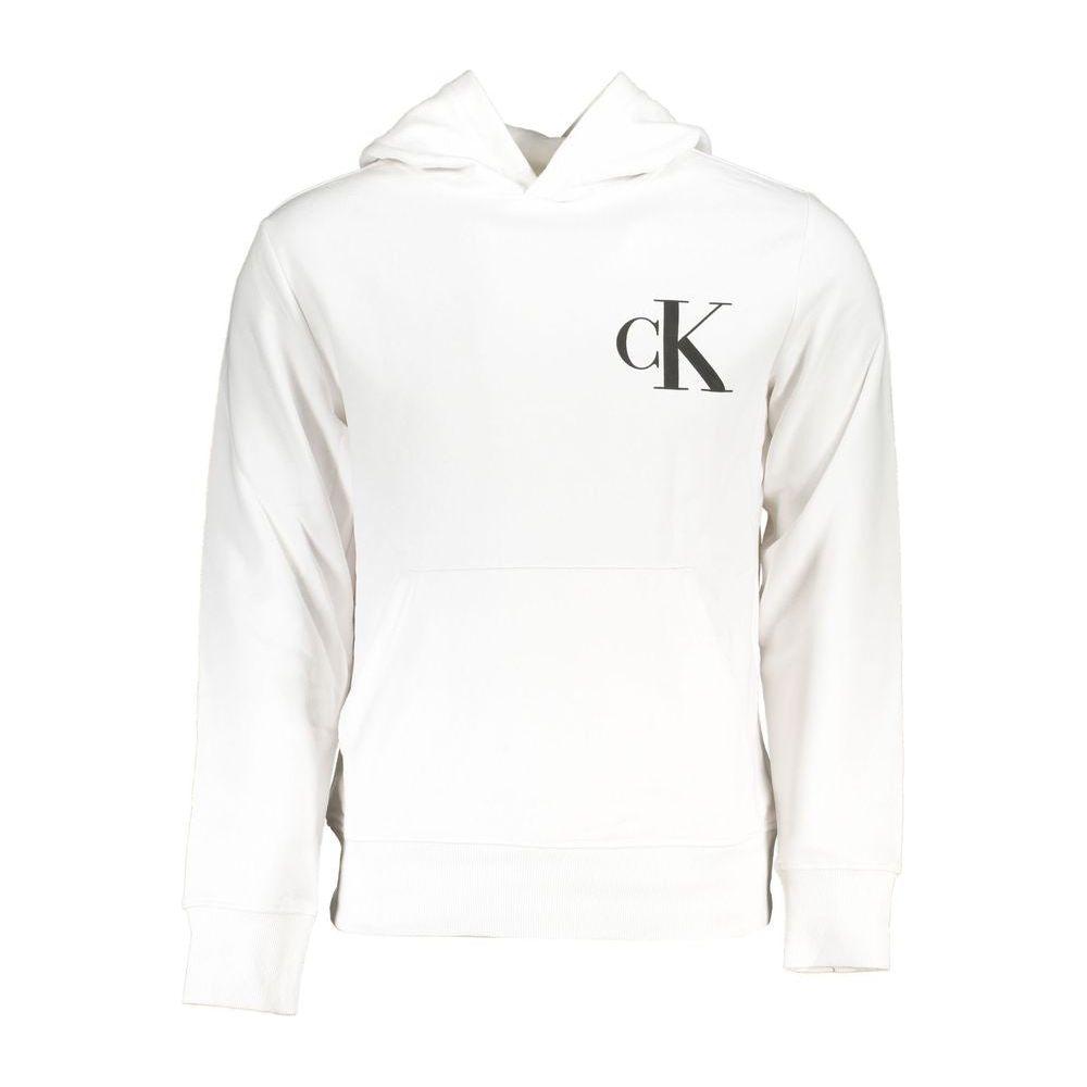 Calvin Klein Elevated Fleece Hooded Sweatshirt in White Calvin Klein