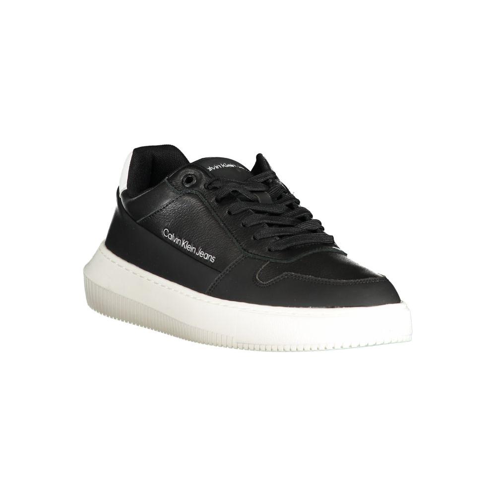 Calvin Klein Sleek Black Lace-Up Sneakers with Contrast Details Calvin Klein