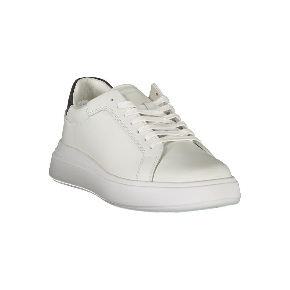 Calvin Klein Sleek White Contrast Lace-Up Sneakers Calvin Klein