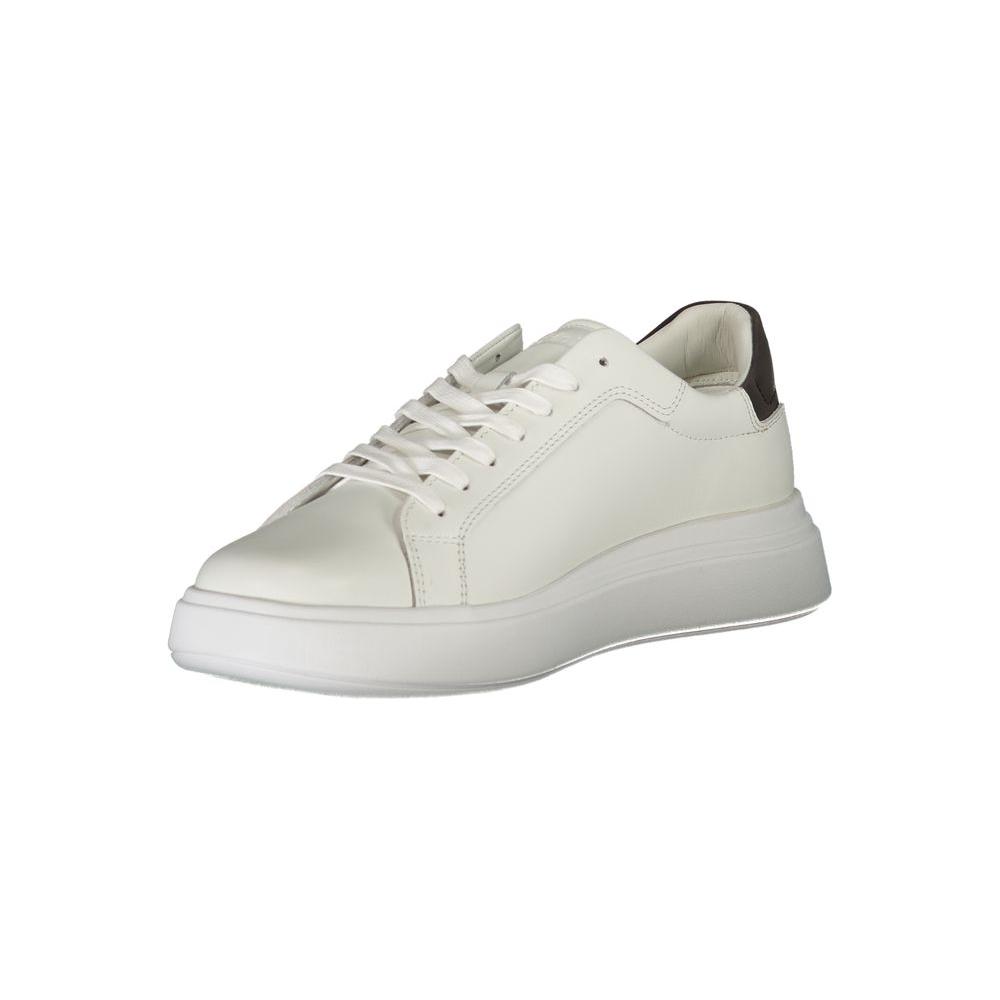 Calvin Klein Sleek White Contrast Lace-Up Sneakers Calvin Klein