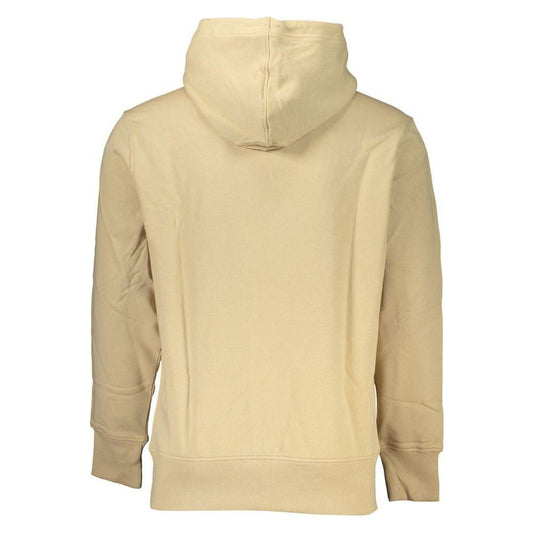 Calvin Klein Beige Brushed Cotton Hooded Sweatshirt Calvin Klein