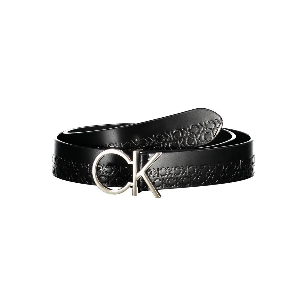 Calvin Klein Elegant Black Leather Belt with Metal Buckle Calvin Klein