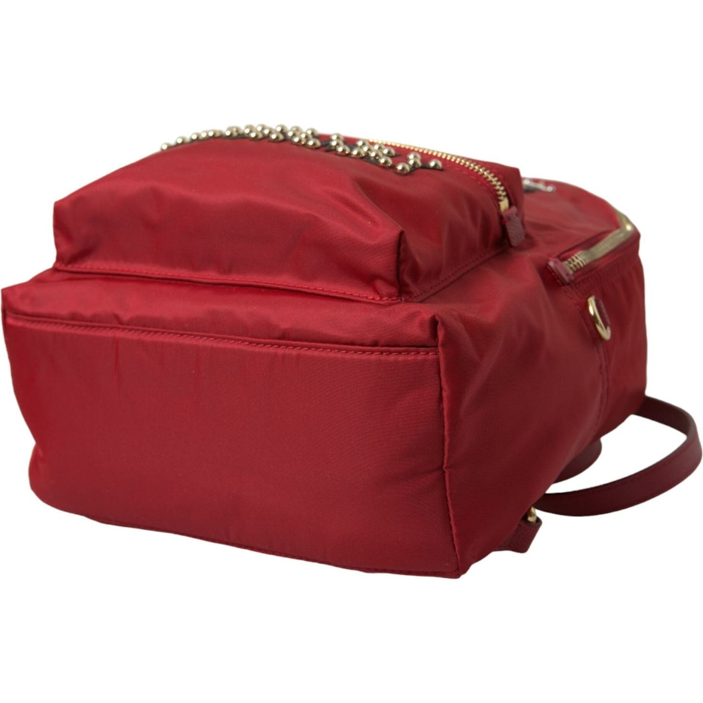 Dolce & Gabbana Embellished Red Backpack with Gold Detailing Dolce & Gabbana