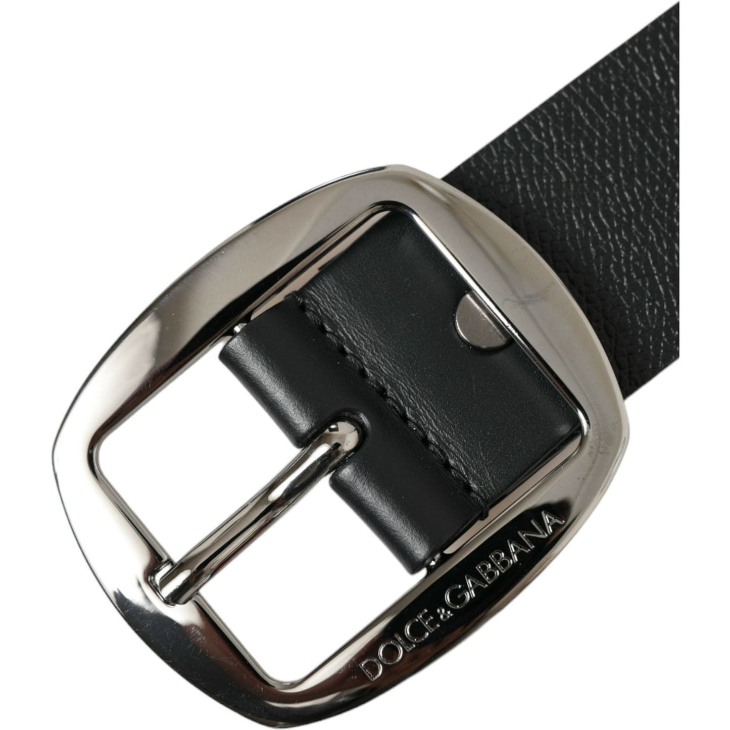 Dolce & Gabbana Elegant Black Leather Belt with Metal Buckle Dolce & Gabbana