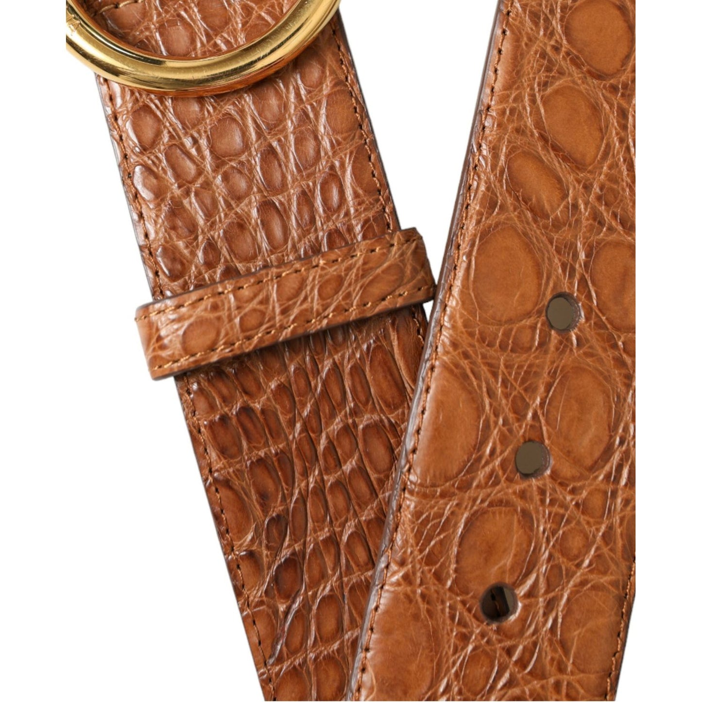 Dolce & Gabbana Elegant Exotic Leather Belt - Rich Brown Dolce & Gabbana