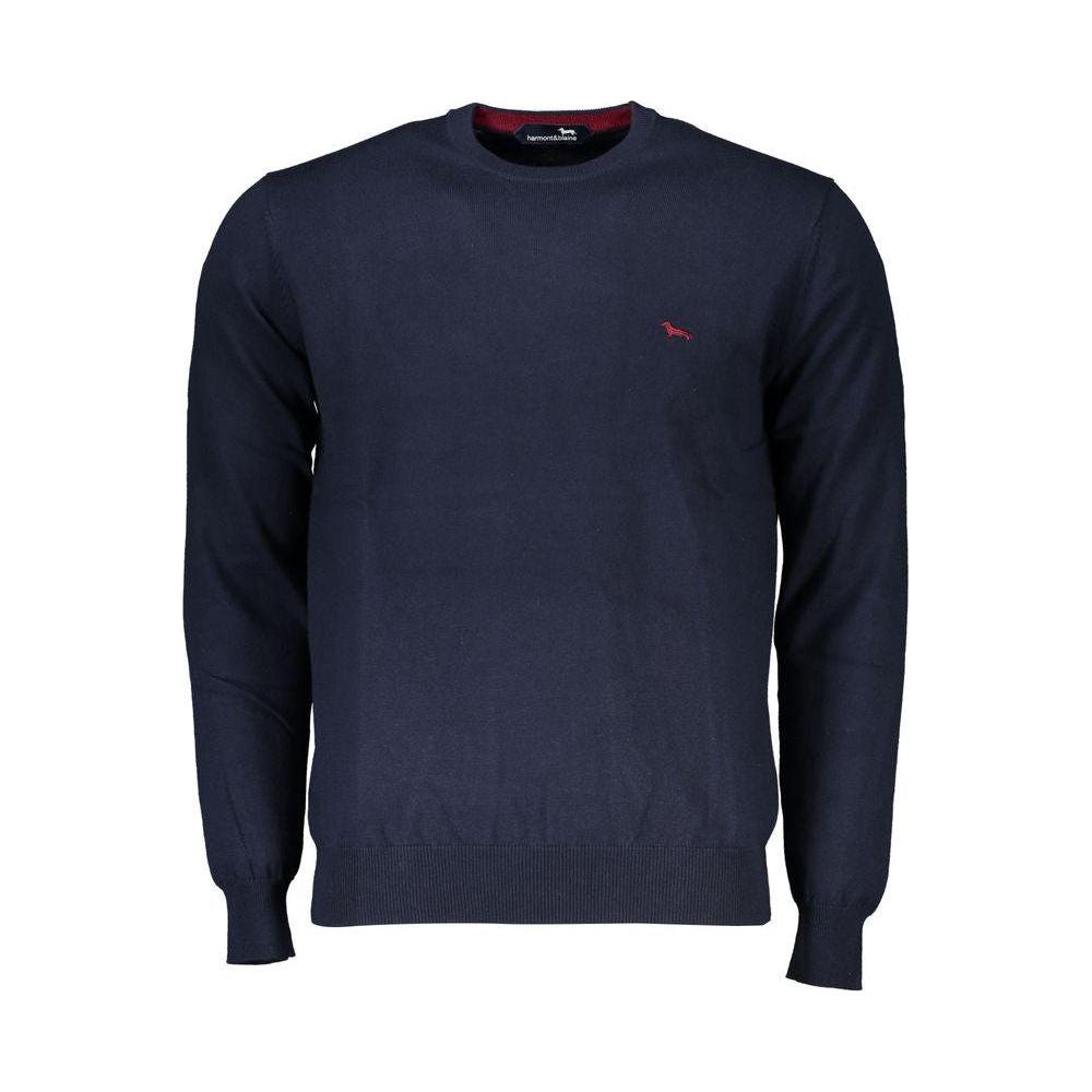 Harmont & Blaine Crew Neck Embroidered Blue Sweater Harmont & Blaine