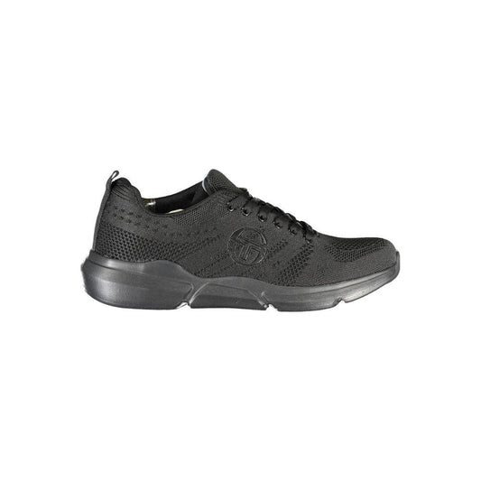 Sergio Tacchini Sleek Black Lace-up Sneakers with Contrast Detailing Sergio Tacchini