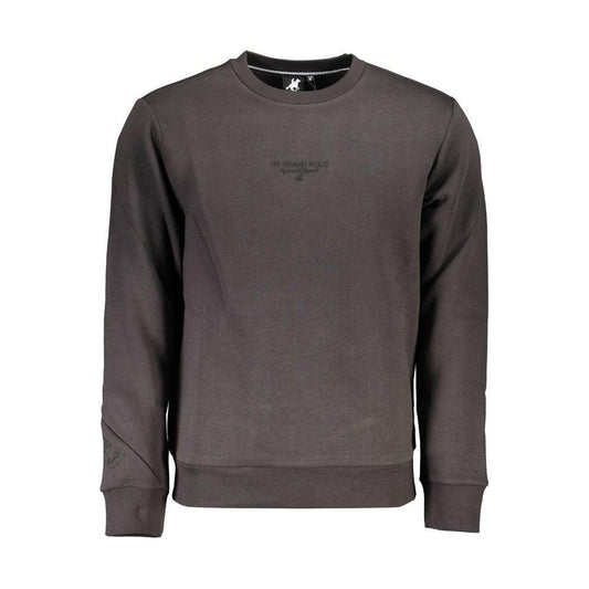 U.S. Grand Polo Sleek Gray Fleece Crew Neck Sweatshirt U.S. Grand Polo