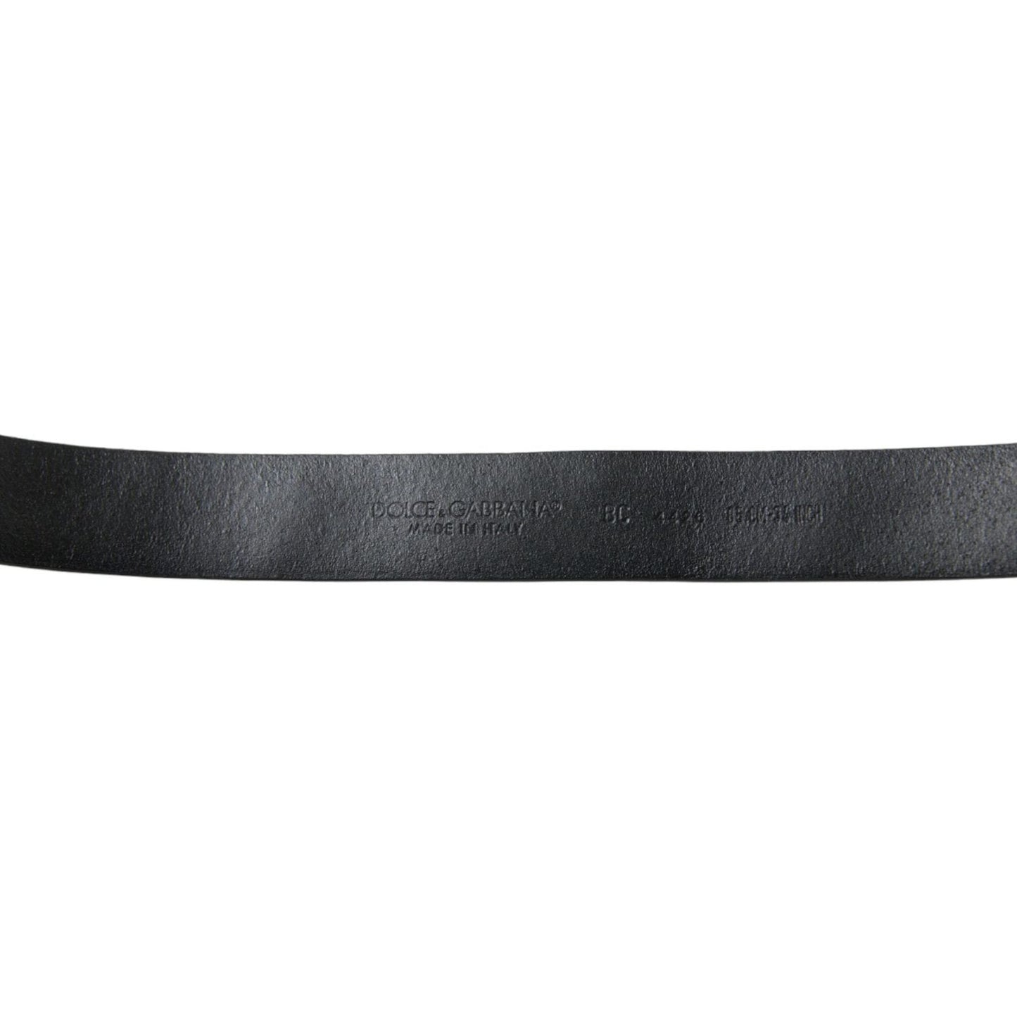 Dolce & Gabbana Black Embellished Leather Engraved Buckle Belt