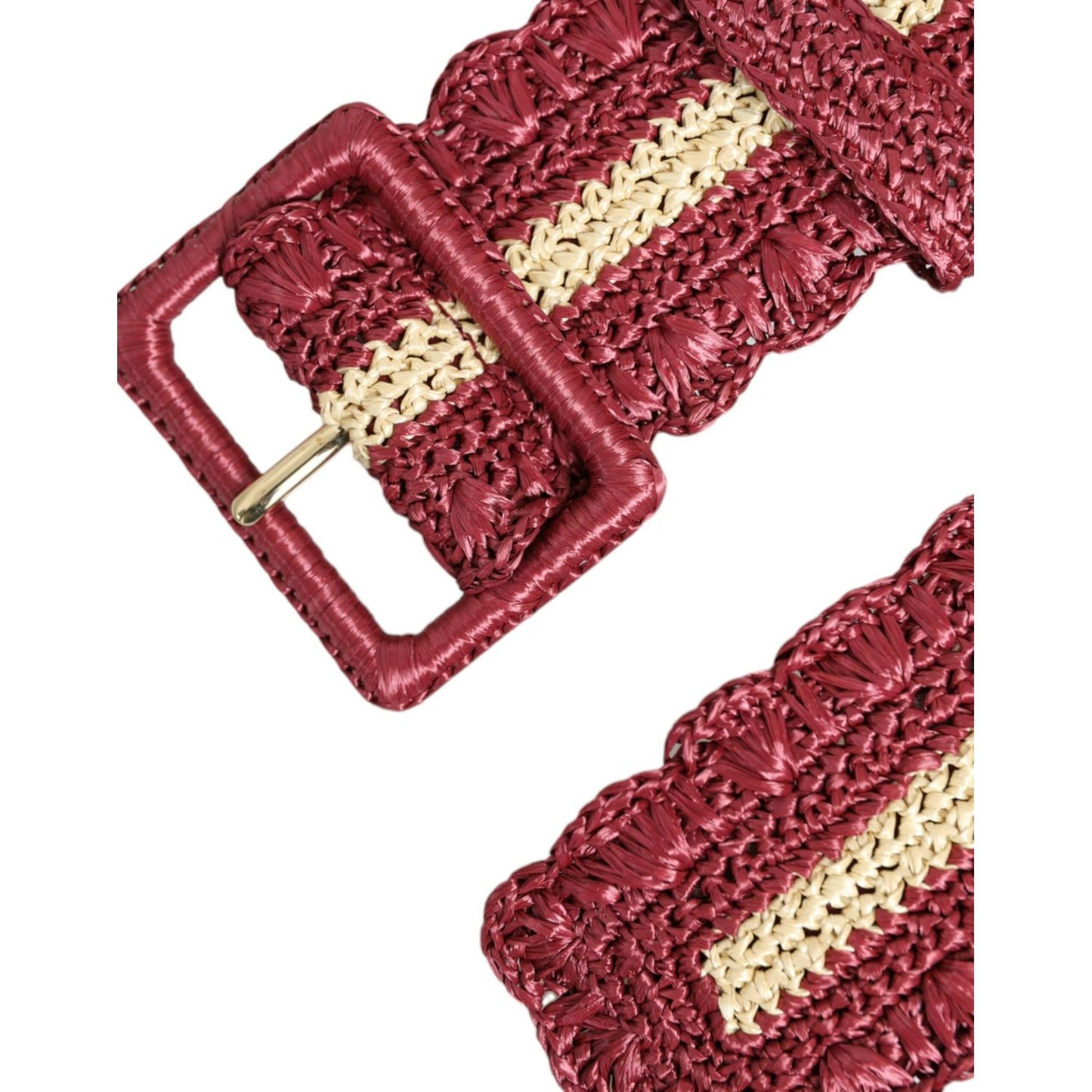 Dolce & Gabbana Maroon Elegance Canvas Waist Belt Dolce & Gabbana