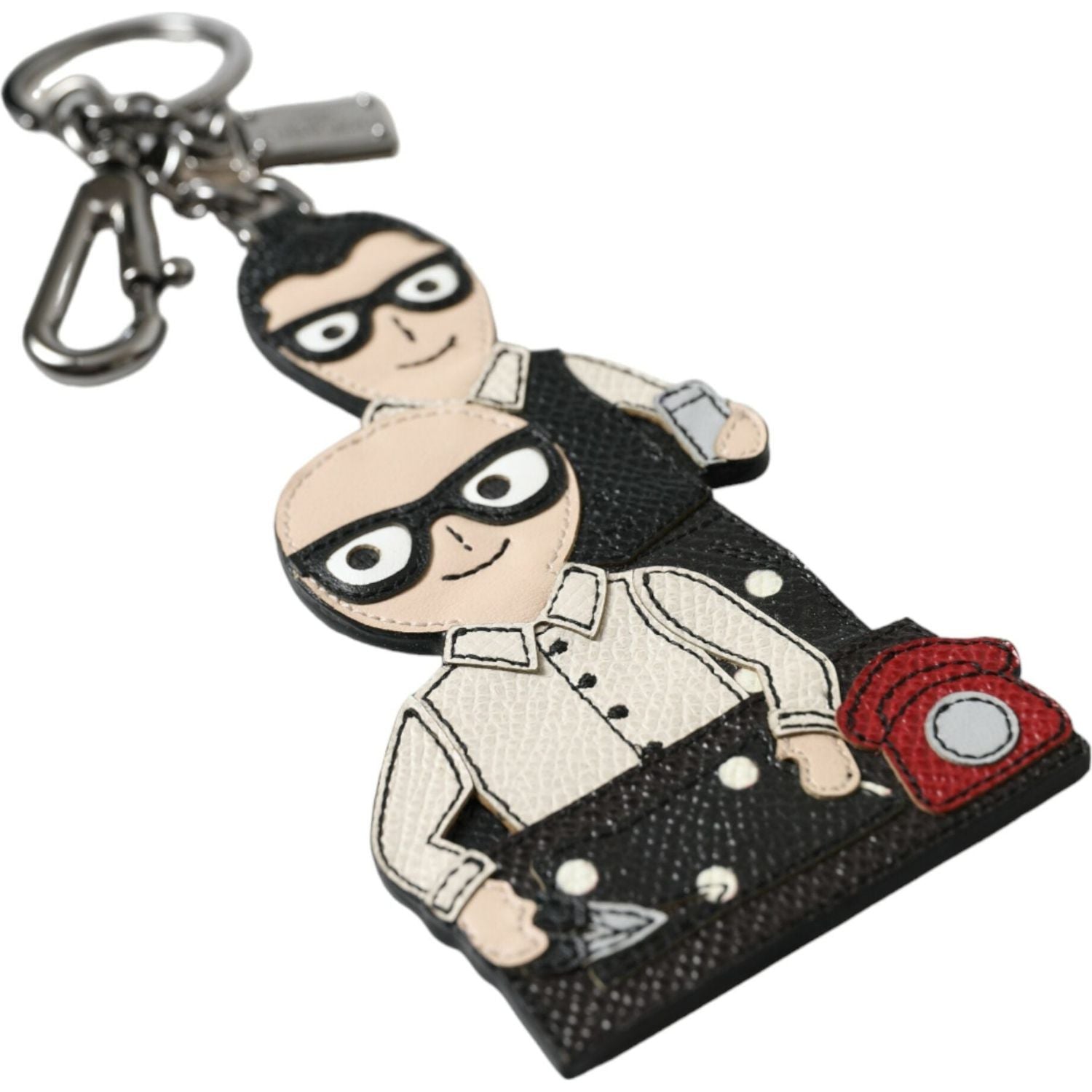 Dolce & Gabbana Leather Dominico Stefano #DGFAMILY Logo Badge Keychain