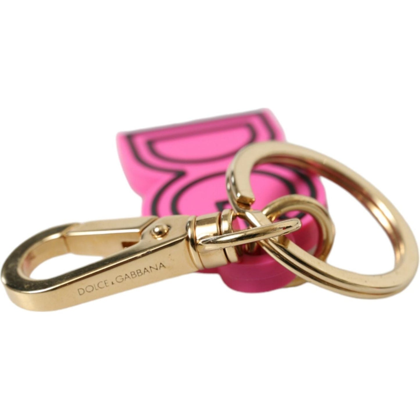 Dolce & Gabbana Chic Gold and Pink Logo Keychain Dolce & Gabbana