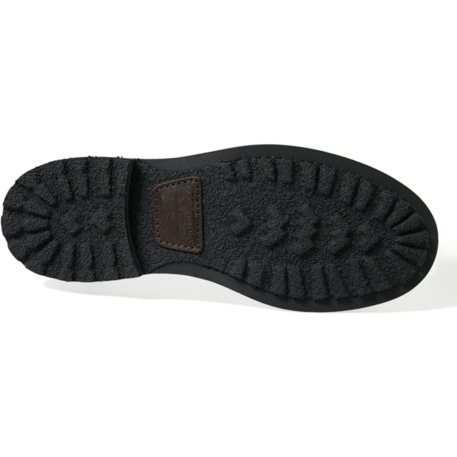 حذاء دولتشي آند غابانا الأنيق المصنوع من الجلد ثنائي اللون حتى منتصف الساق