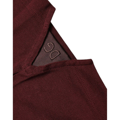 Dolce & Gabbana Maroon Collared Short Sleeves Polo T-shirt