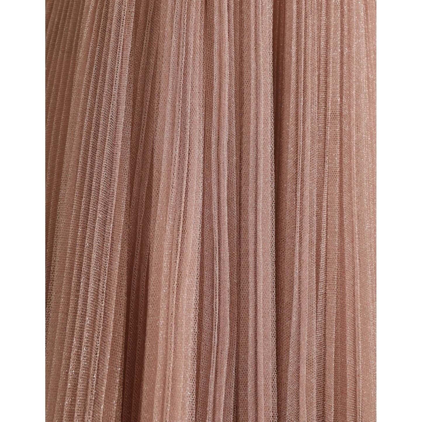 Dolce & Gabbana Light Lilac Pleated Lame Tulle One Shoulder Dress