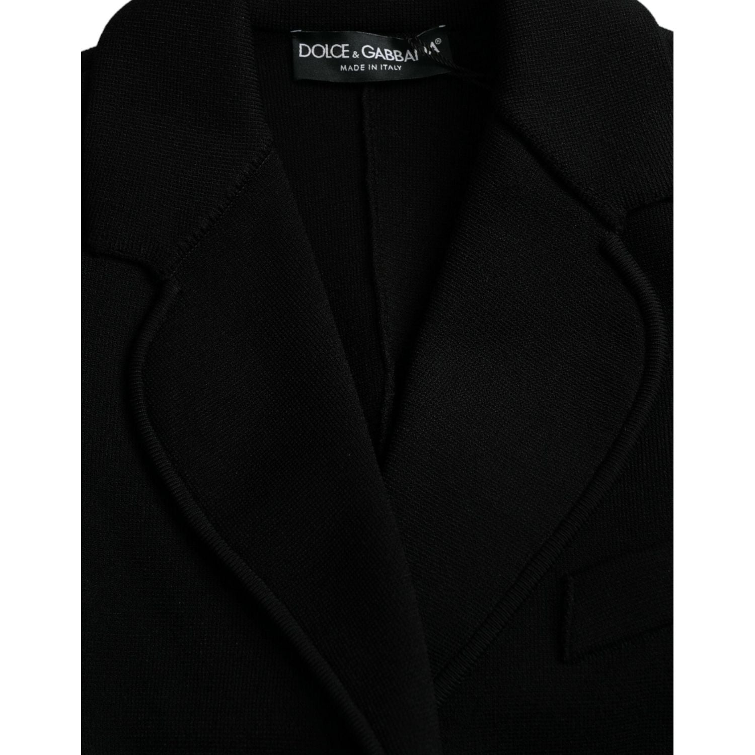 Dolce & Gabbana Black Viscose Single Breasted Blazer Jacket