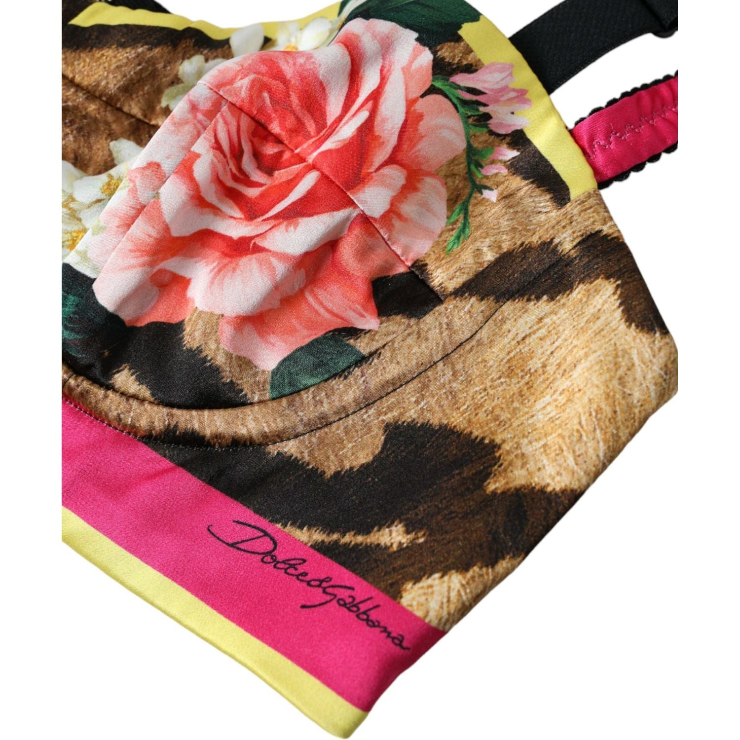 Dolce & Gabbana Multicolor Floral Sleeveless Bustier Crop Top