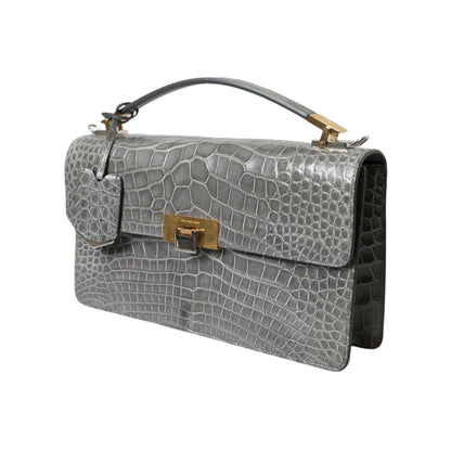 Balenciaga Gray Exotic Leather Medium Shoulder Hand Purse Bag