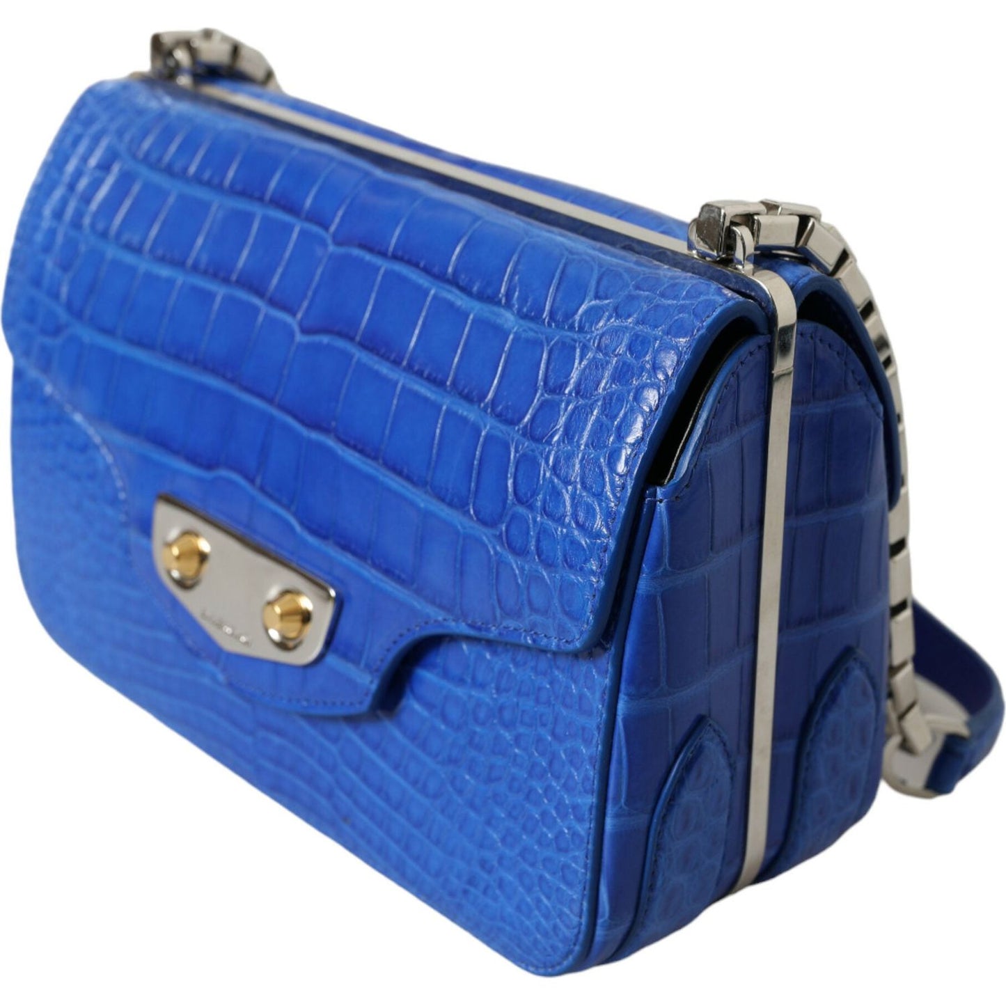 Balenciaga Alligator Skin Mini Shoulder Bag - Elegant Blue Balenciaga