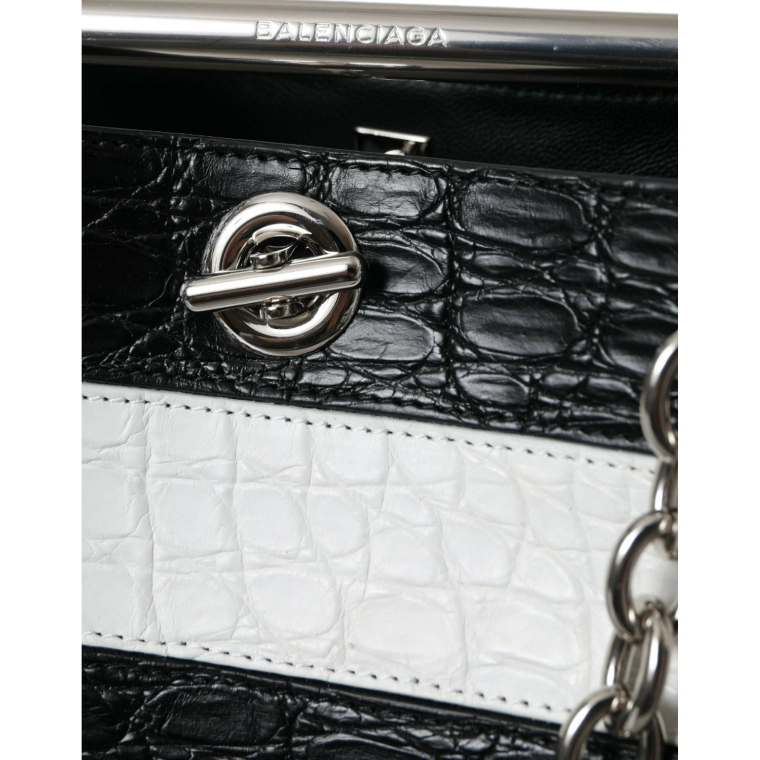 时尚鳄鱼皮大号水桶包