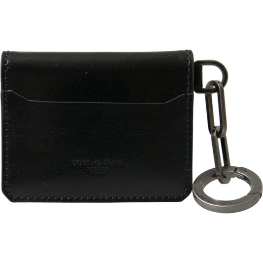 Dolce & Gabbana Black Leather Bifold Logo Card Holder Keyring Wallet Dolce & Gabbana