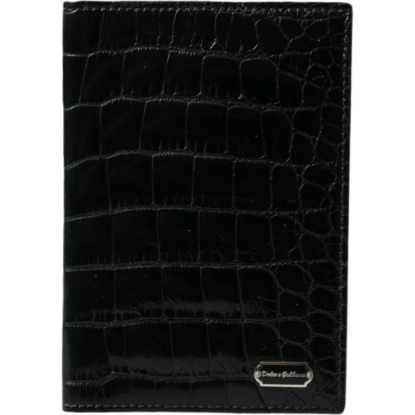 Dolce & Gabbana Black Exotic Skin Leather Long Bifold Passport Holder Dolce & Gabbana