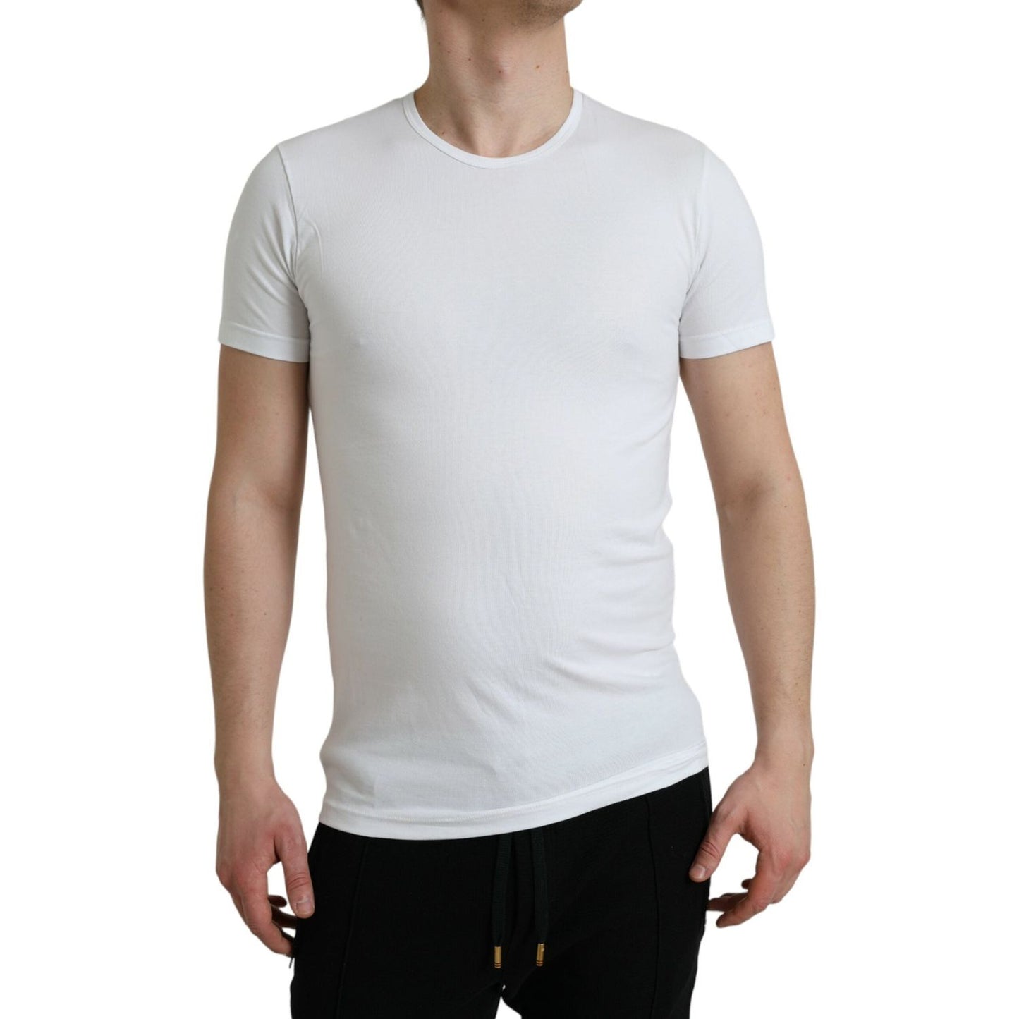 Dolce & Gabbana White Cotton Round Neck Crewneck Underwear T-shirt Dolce & Gabbana