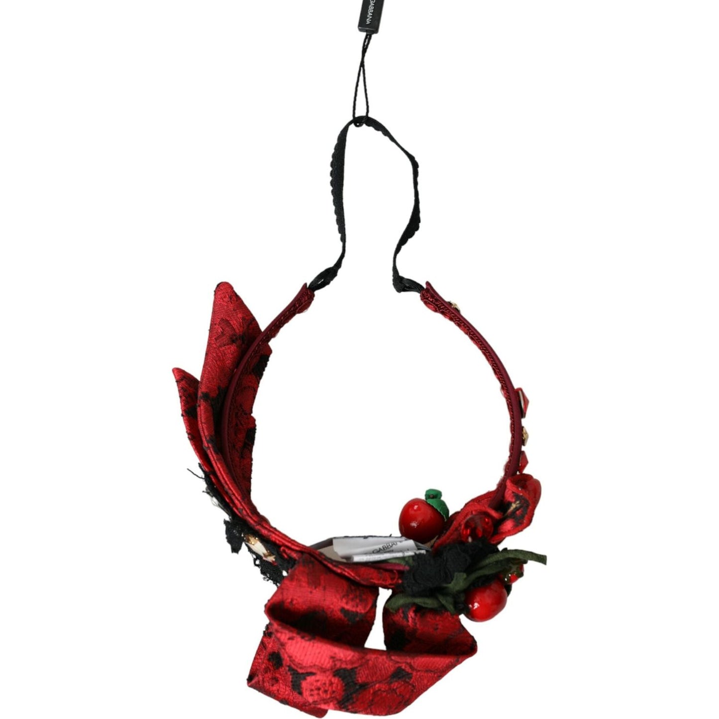 Dolce & Gabbana Red Cherry Sicily Embellished Women Hairband Diadem Dolce & Gabbana