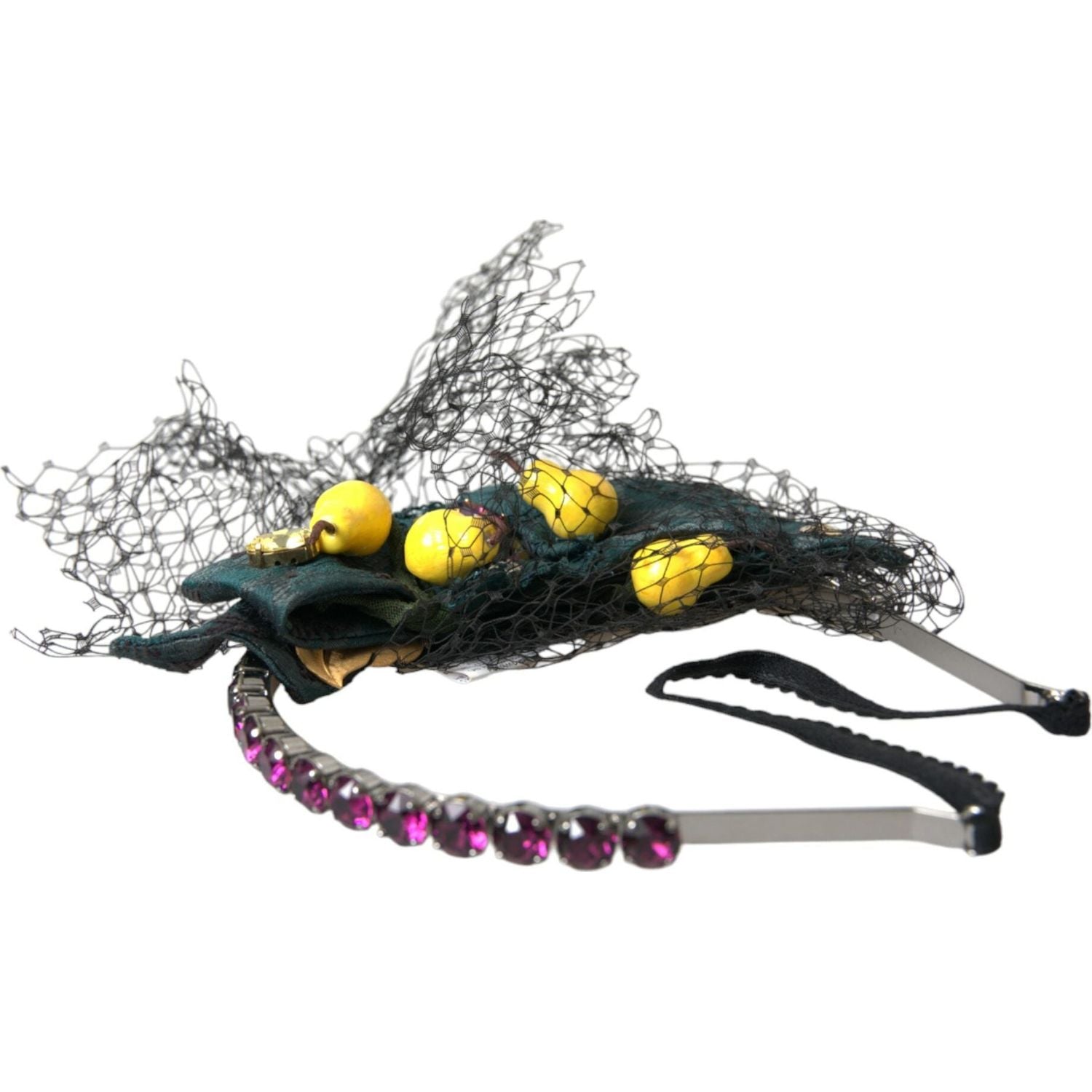 عصابة رأس من دولتشي آند غابانا مصنوعة من الكريستال البنفسجي من الليمون الأسود